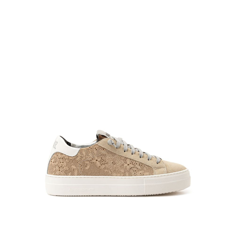P448 Beige Leather Athletic Sneakers - Luxe Nova