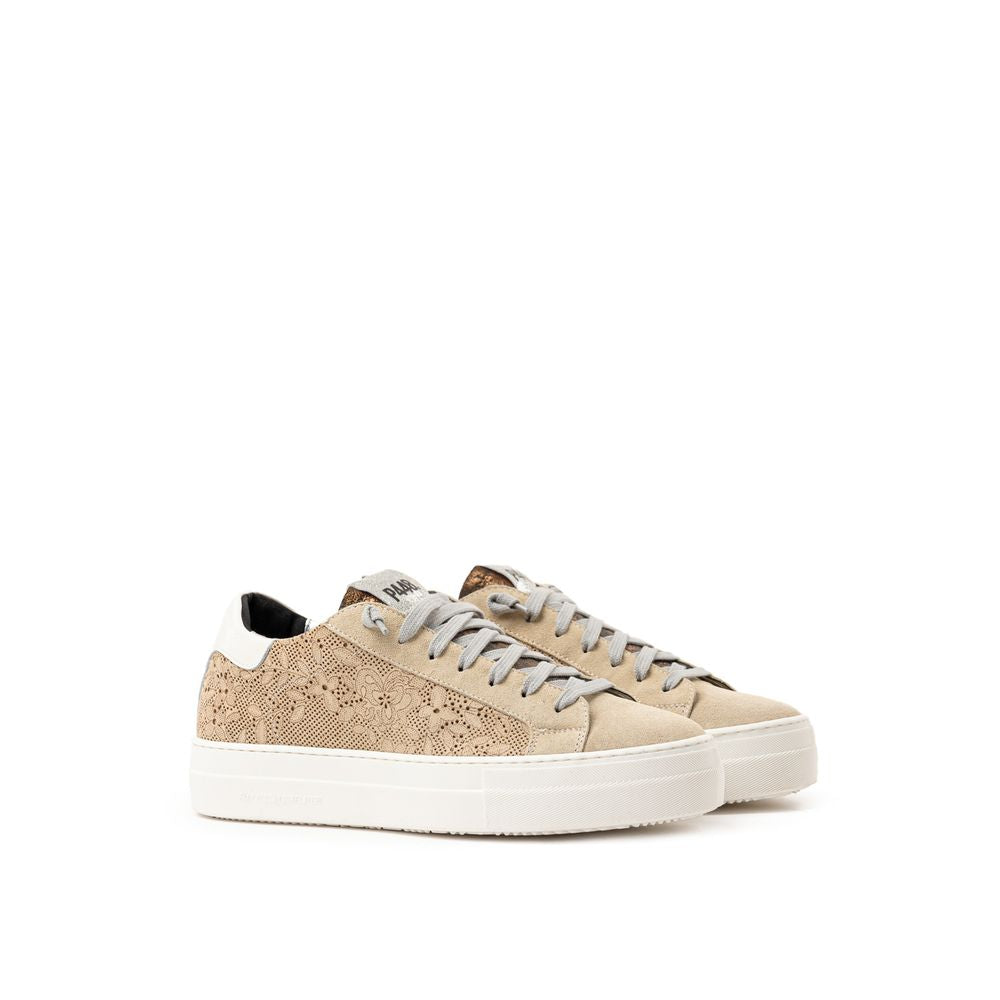 P448 Beige Leather Athletic Sneakers - Luxe Nova