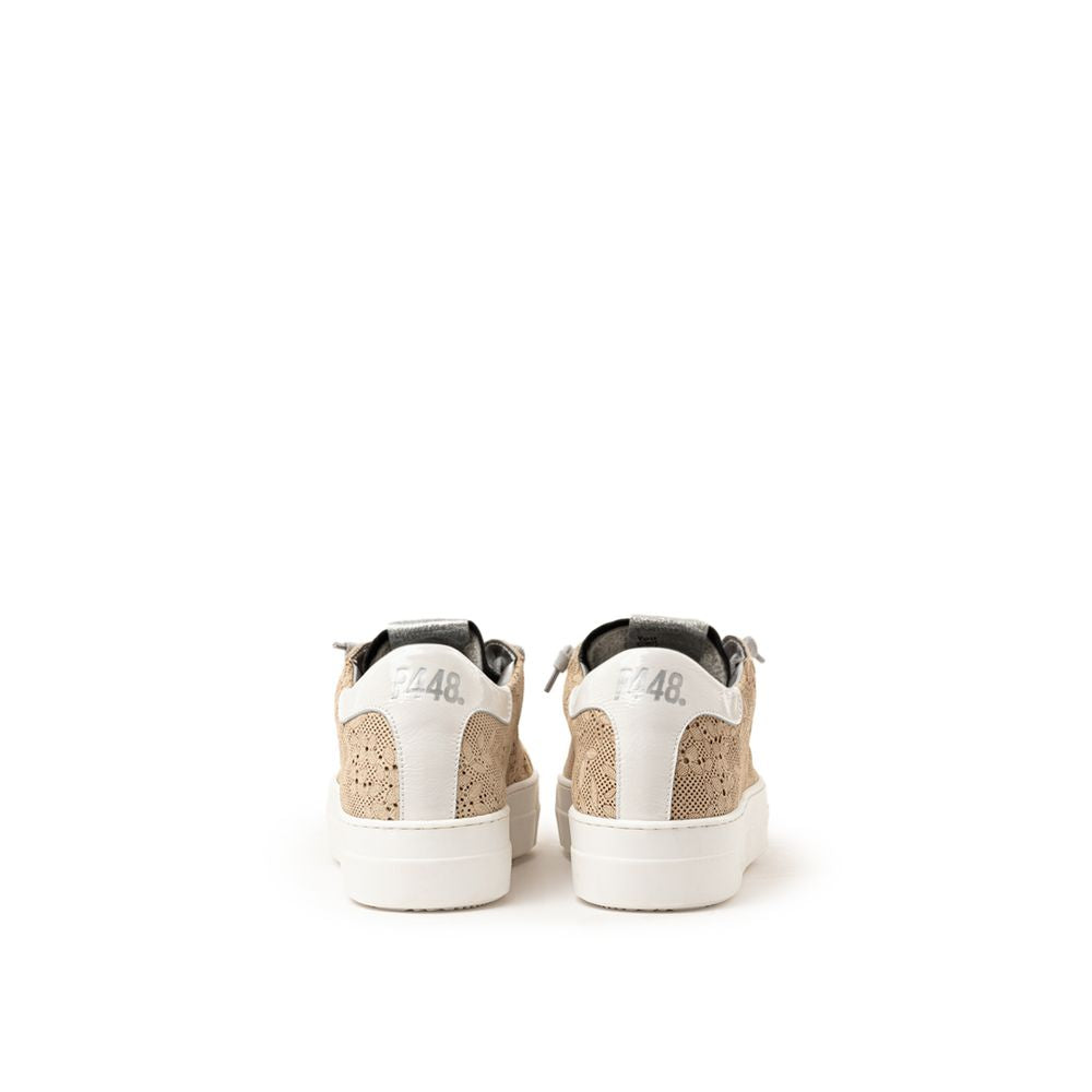 P448 Beige Leather Athletic Sneakers - Luxe Nova
