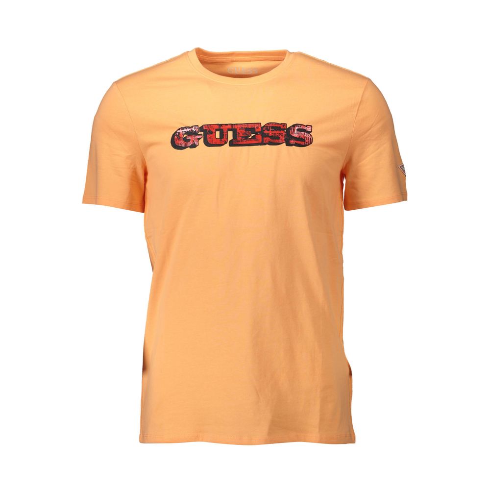 Guess Jeans Arancione Cotton Mens T-Shirt - Luxe Nova