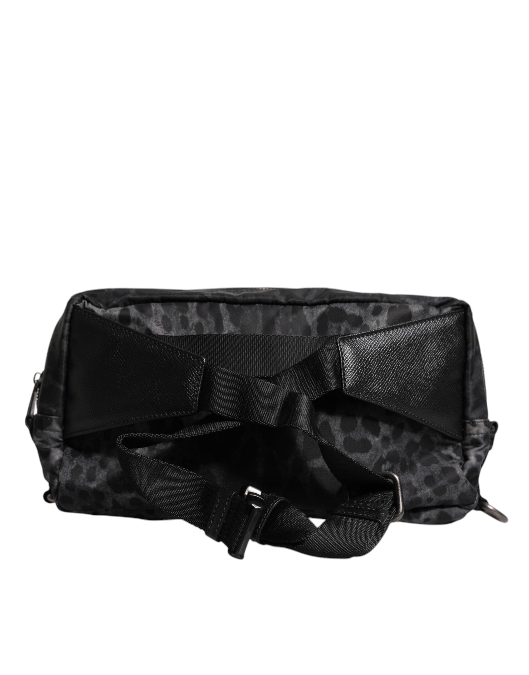 Dolce & Gabbana Black Gray Leopard DG Logo Belt Waist Fanny Pack Bag - Luxe Nova
