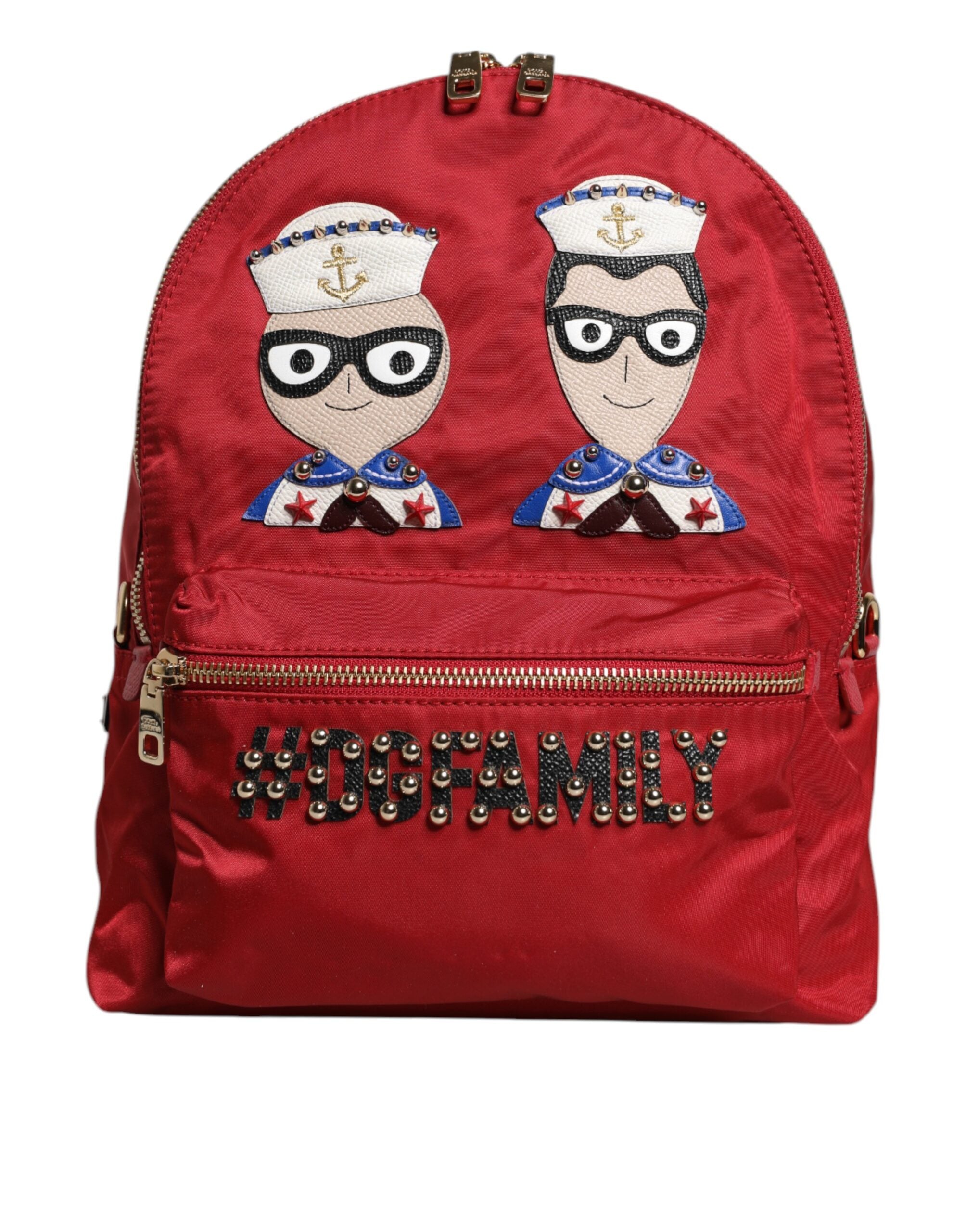 Dolce & Gabbana Red #DGFAMILY VULCANO Embellishment Backpack Bag - Luxe Nova