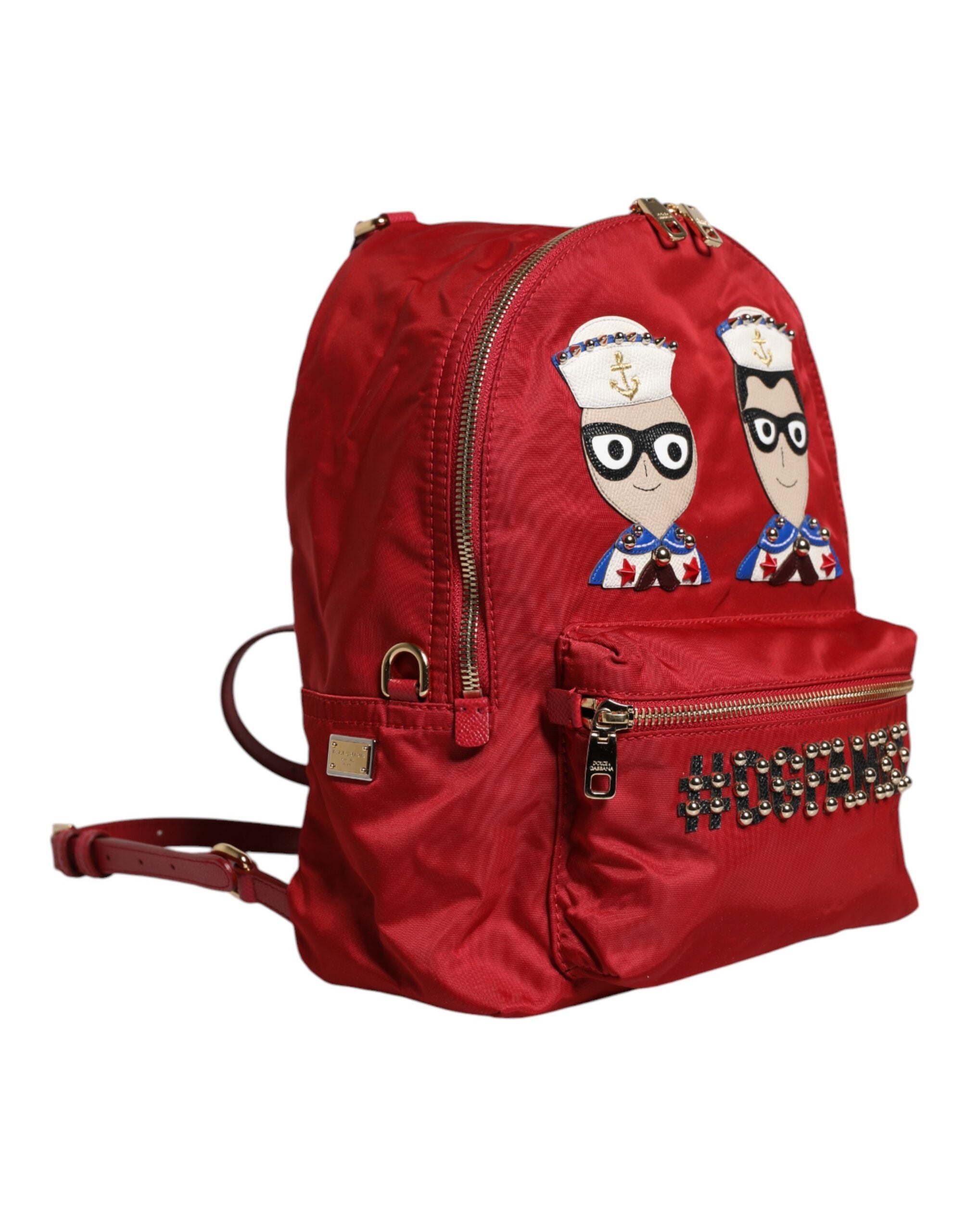 Dolce & Gabbana Red #DGFAMILY VULCANO Embellishment Backpack Bag - Luxe Nova