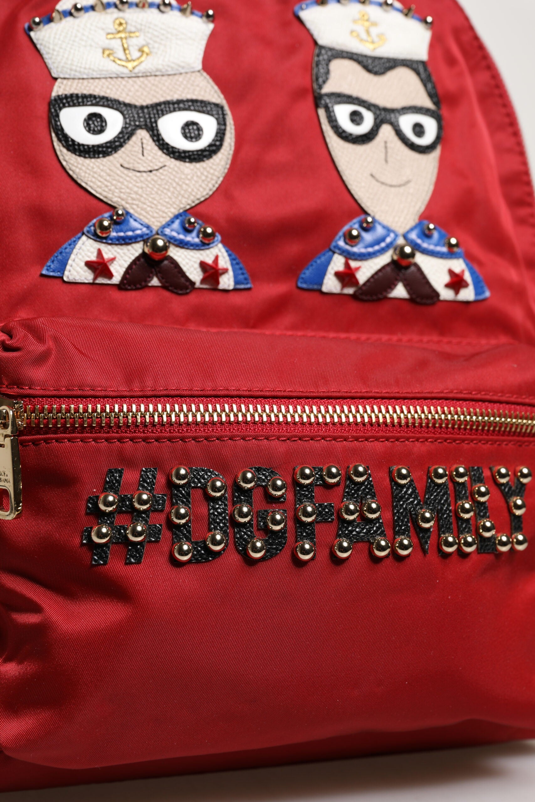 Dolce & Gabbana Red #DGFAMILY VULCANO Embellishment Backpack Bag - Luxe Nova