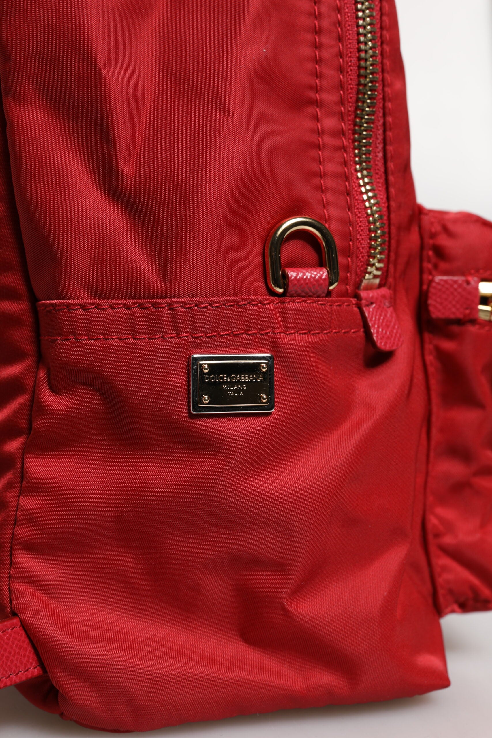 Dolce & Gabbana Red #DGFAMILY VULCANO Embellishment Backpack Bag - Luxe Nova