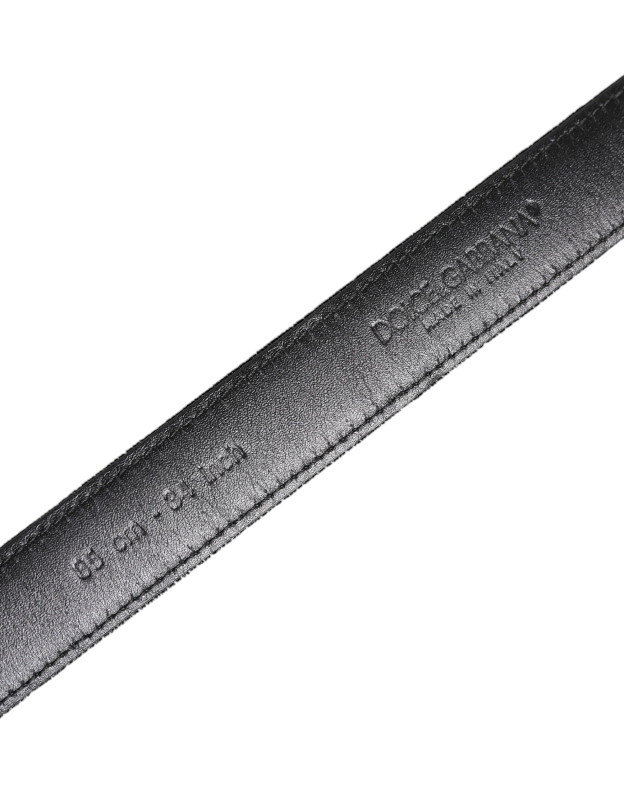 Dolce & Gabbana Black Leather Metal Buckle Classic Belt