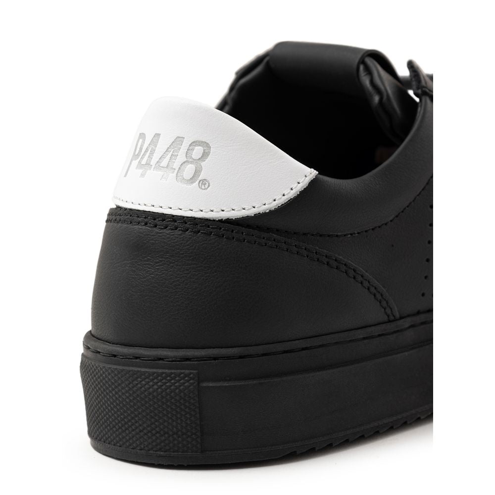 P448 Black Leather Athletic Sneakers - Luxe Nova