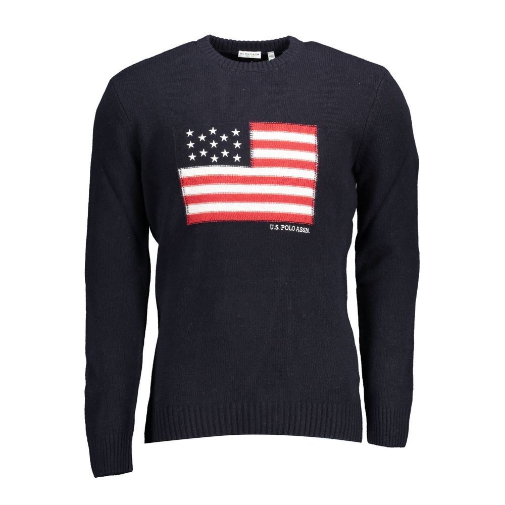U.S. POLO ASSN. Blue Wool Men Sweater - Luxe Nova