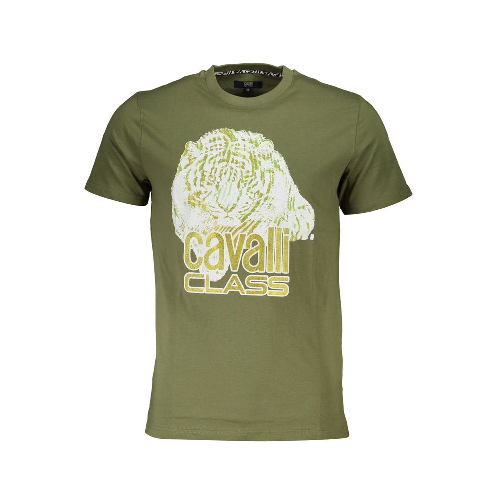Cavalli Class Verde Cotton Men T-Shirt - Luxe Nova