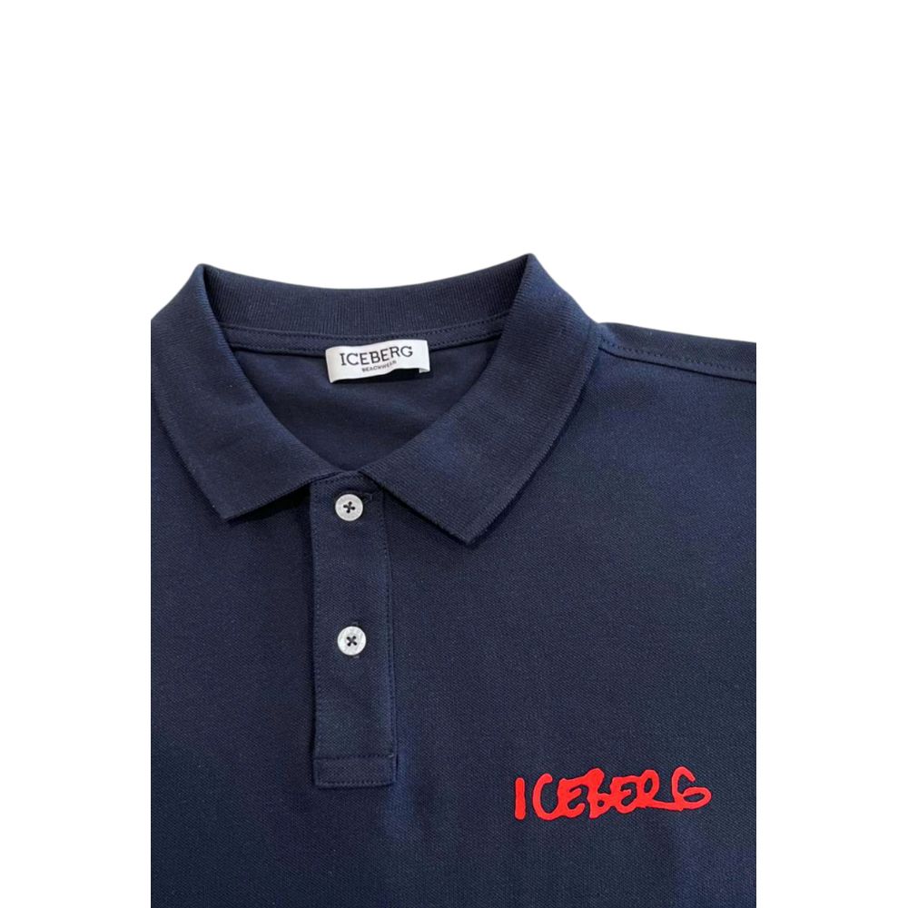 Iceberg Blue Cotton Men Polo Shirt - Luxe Nova