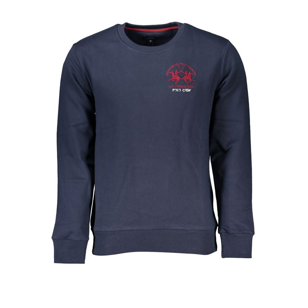 La Martina Blue Cotton Men's Sweatshirt - Luxe Nova