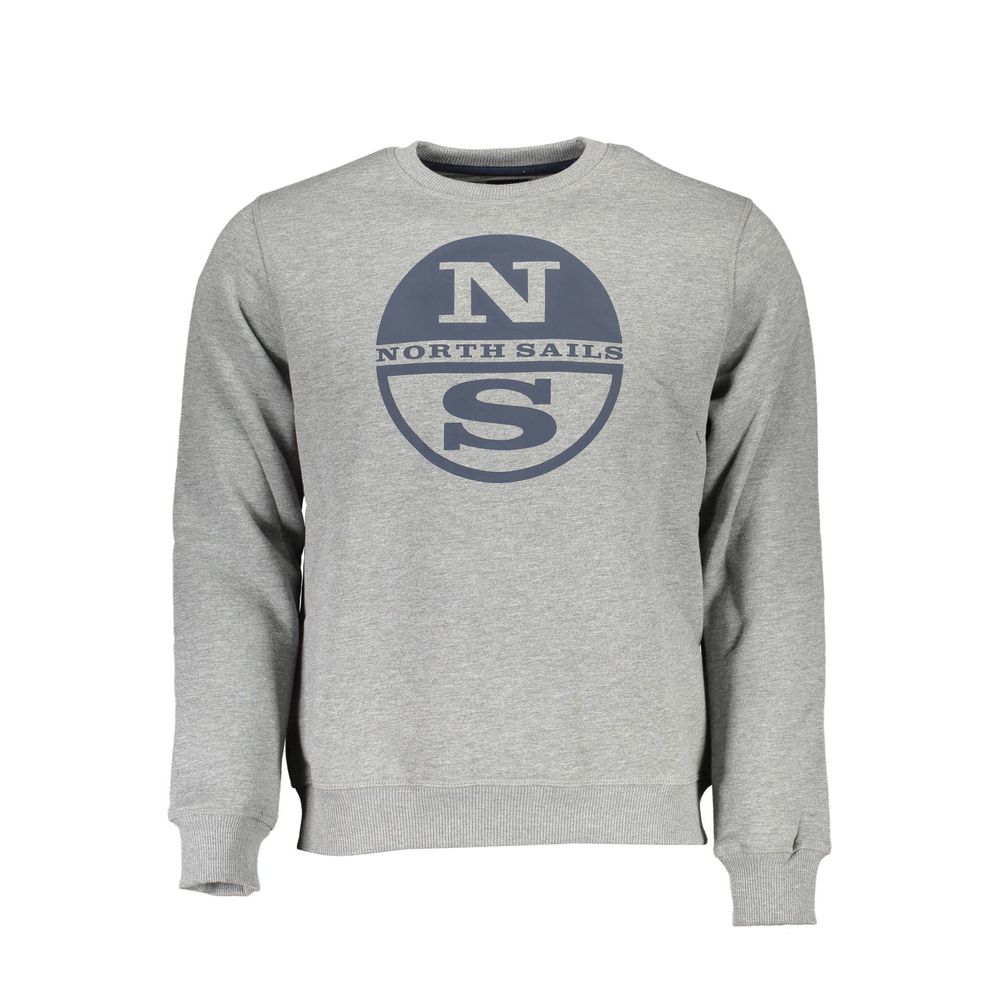 North Sails Gray Cotton Men Sweater - Luxe Nova