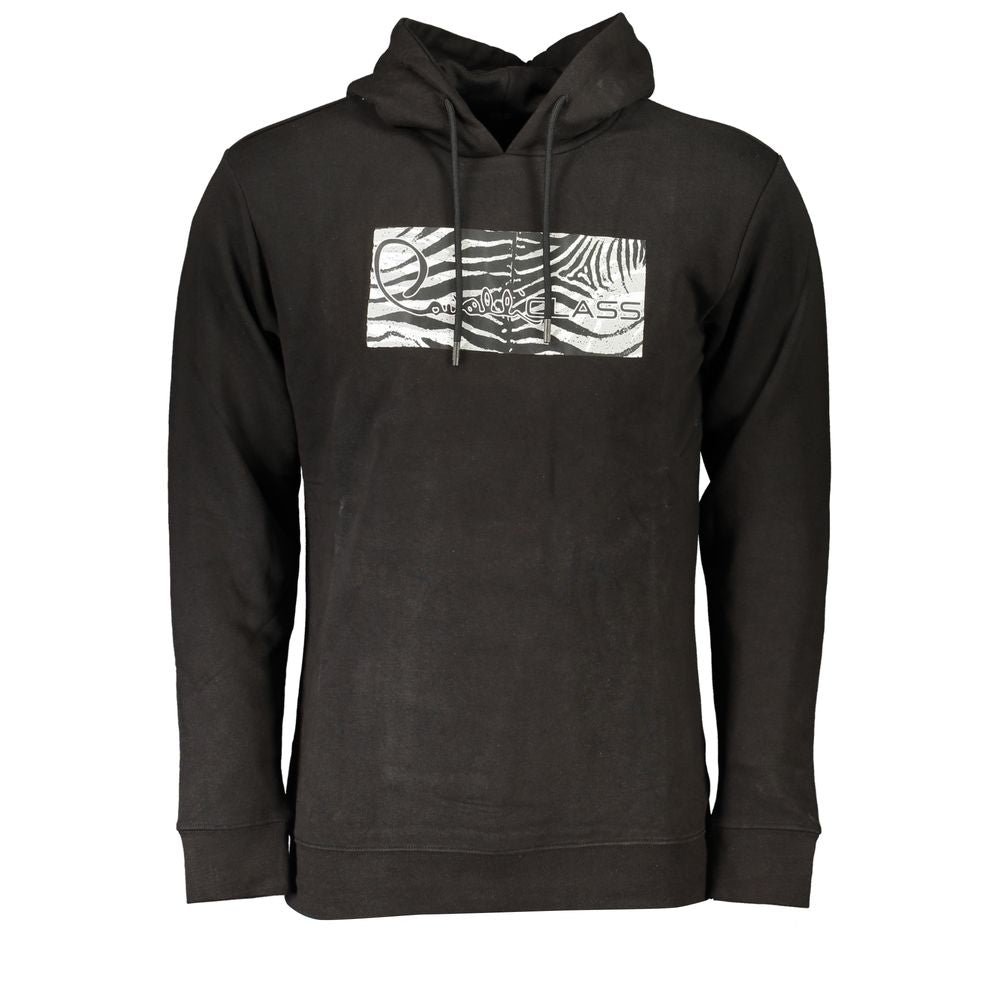 Cavalli Class Black Cotton Men's Hooded Sweatshirt - Luxe Nova
