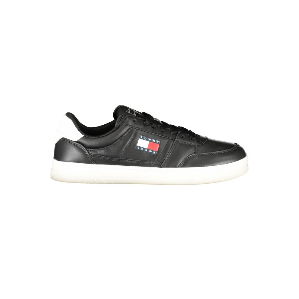Tommy Hilfiger Black Leather Men Sneaker - Luxe Nova
