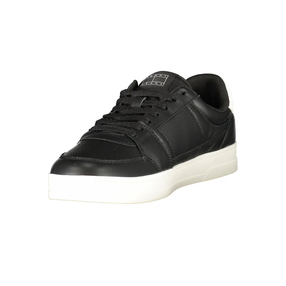 Tommy Hilfiger Black Leather Men Sneaker - Luxe Nova