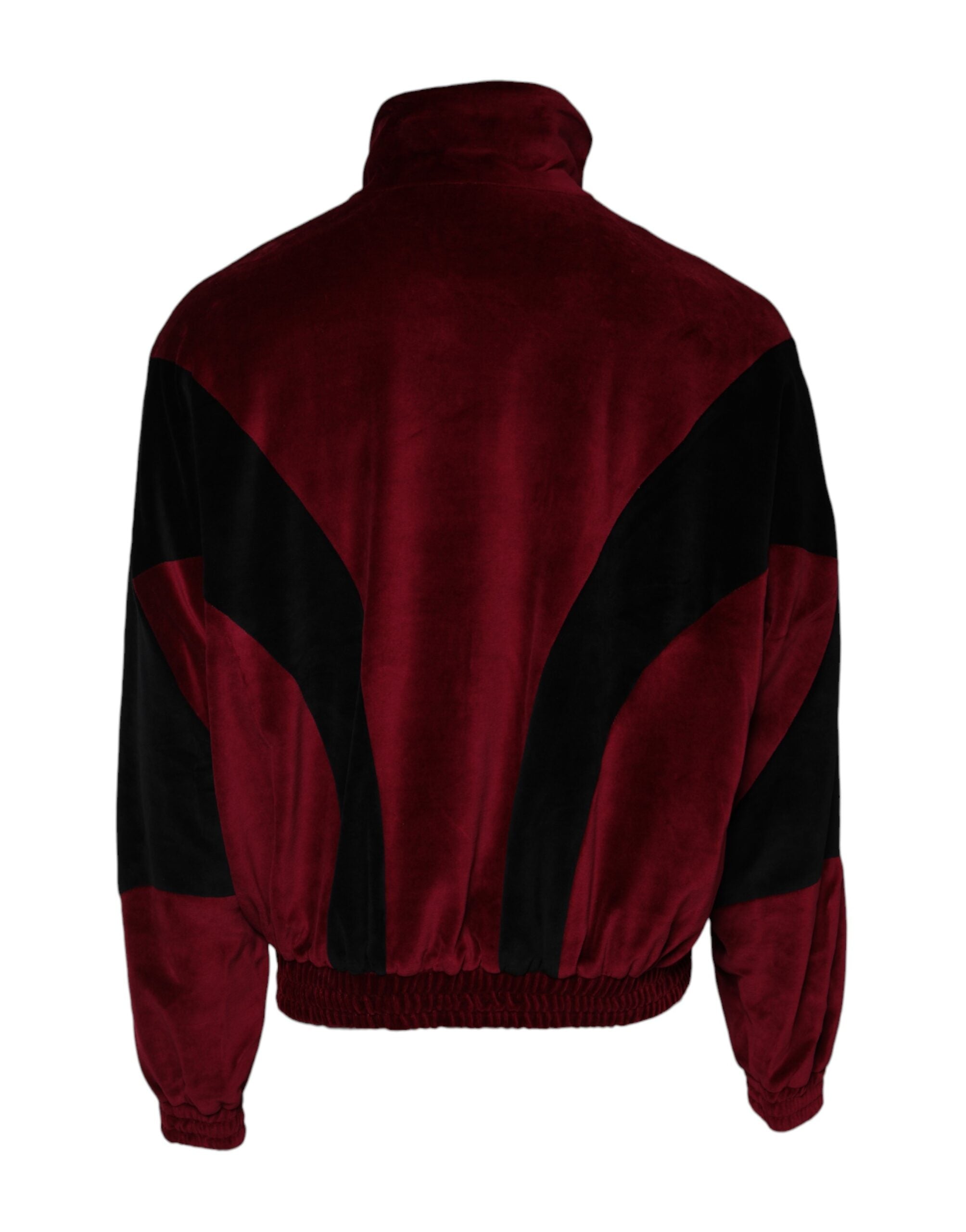 Dolce & Gabbana Red Black Cotton Logo FullZip Bomber Jacket - Luxe Nova