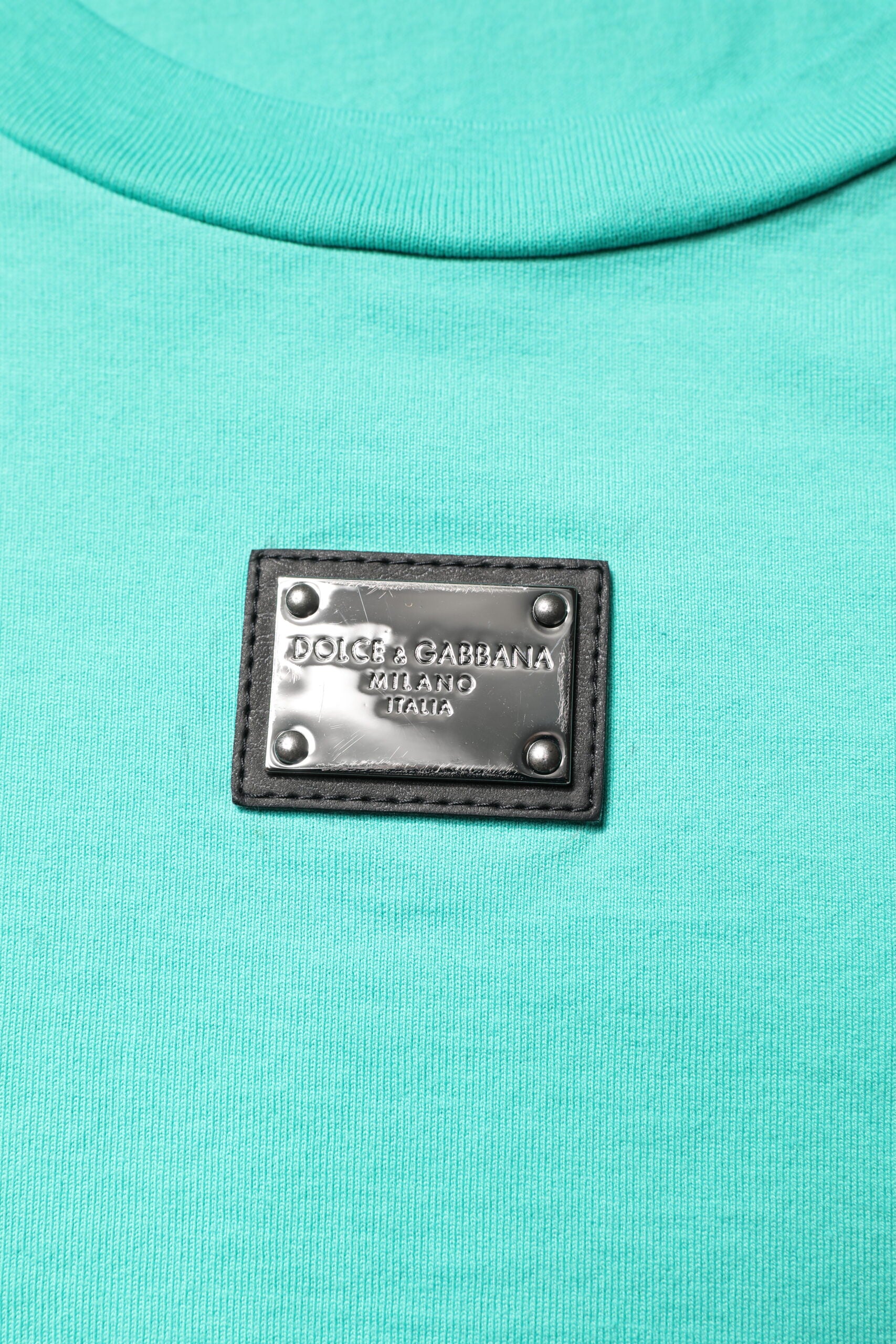 Dolce & Gabbana Green Sleeveless Logo Round Neck T-shirt