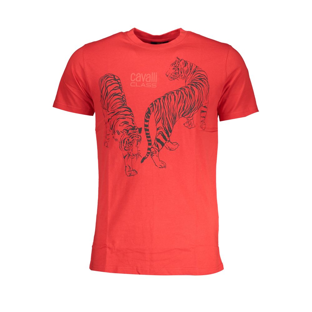 Cavalli Class Red Cotton Men T-Shirt - Luxe Nova