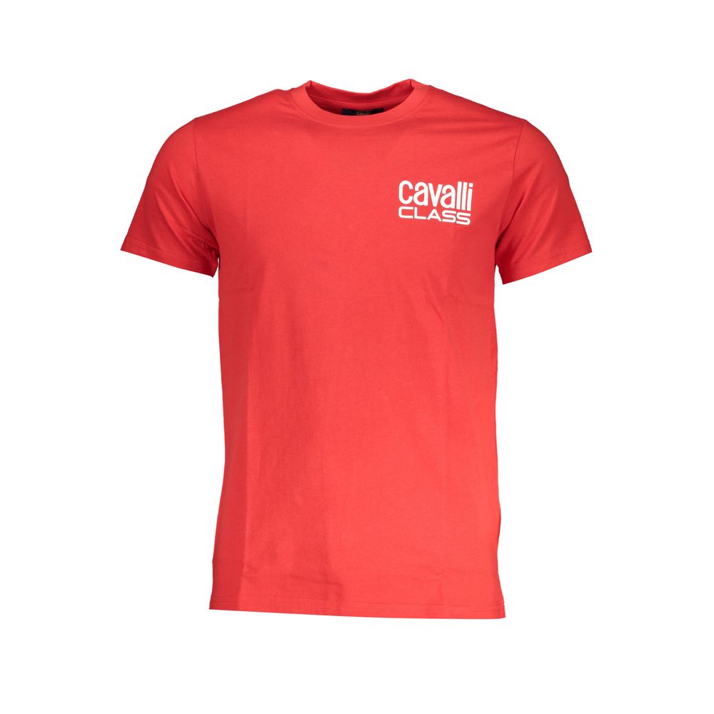 Cavalli Class Rosso Cotton Men T-Shirt - Luxe Nova