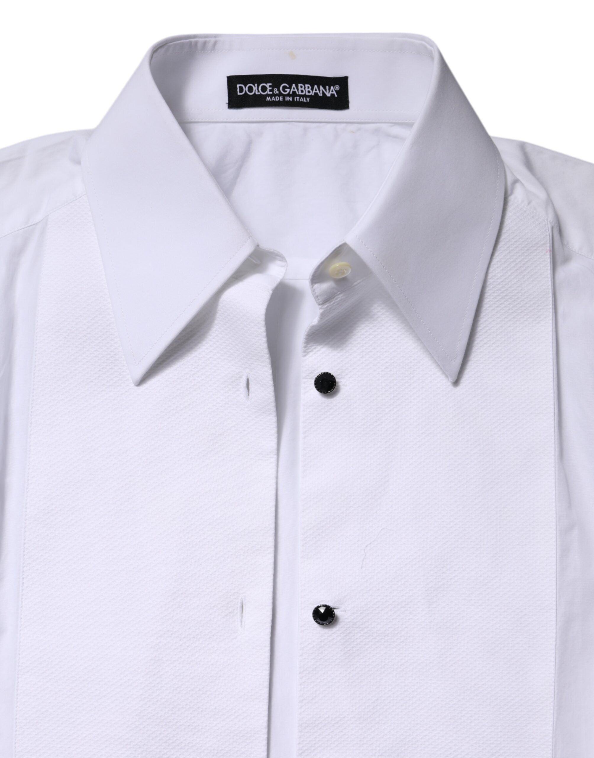 Dolce & Gabbana White Cotton Short Sleeves Collared Polo Top