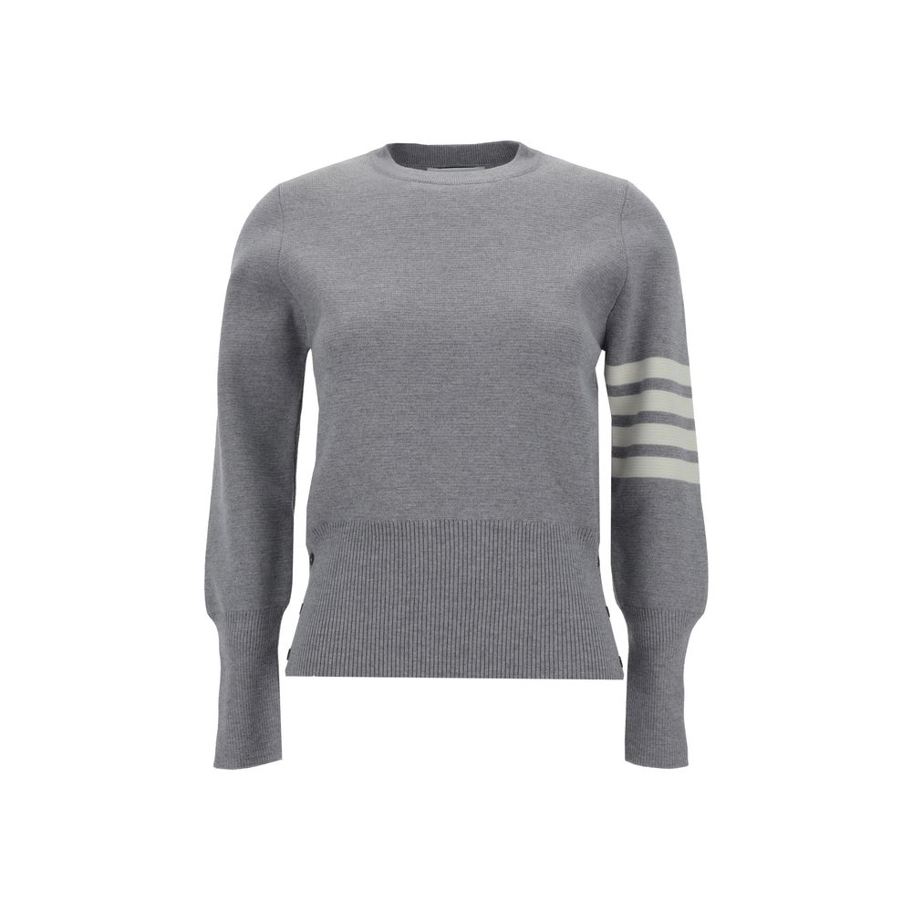 Thom Browne Gray Fleece Wool Sweatshirt - Luxe Nova