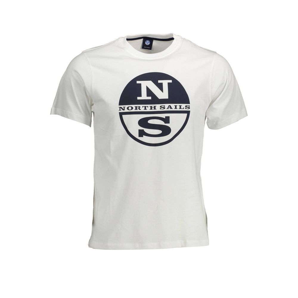 North Sails Bianco Cotton Mens T-Shirt - Luxe Nova