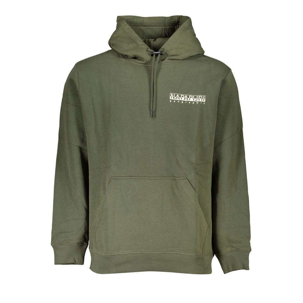 Napapijri Verde Cotton Men Sweatshirt with Hood - Luxe Nova