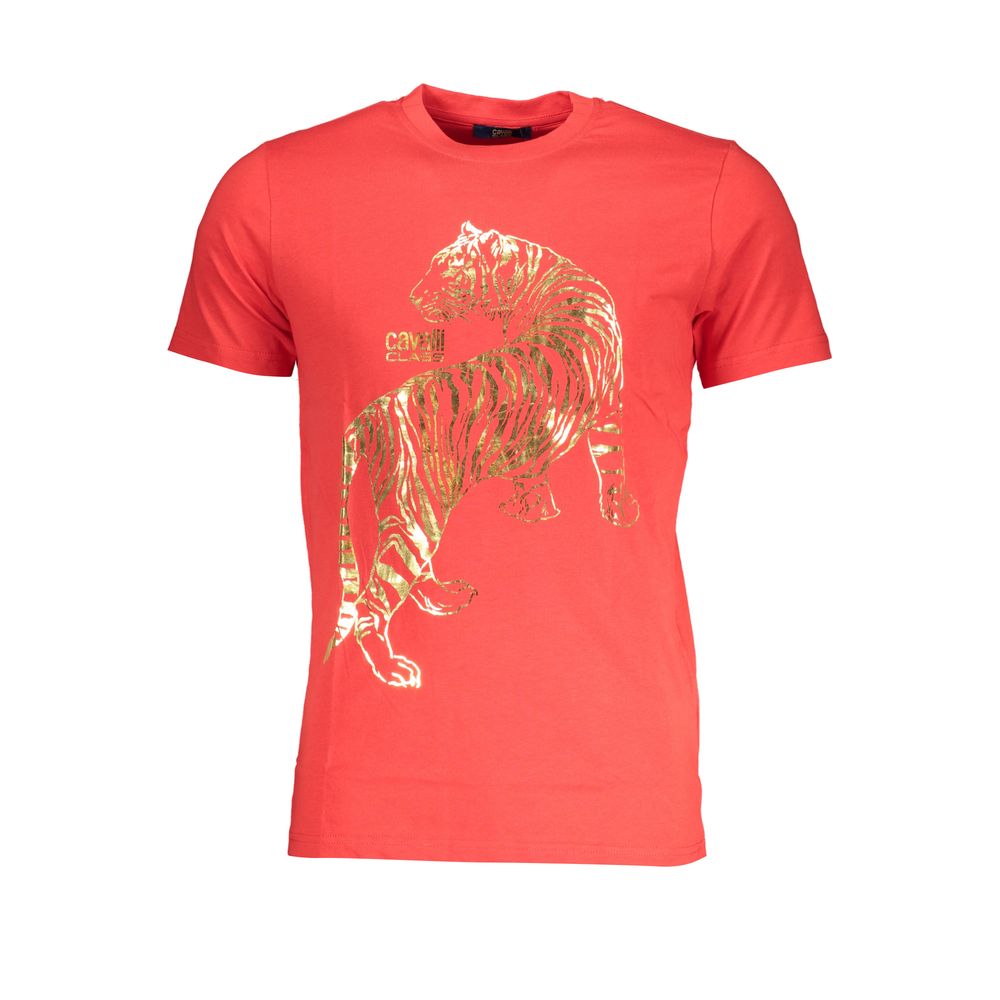 Cavalli Class Red Cotton Men T-Shirt - Luxe Nova