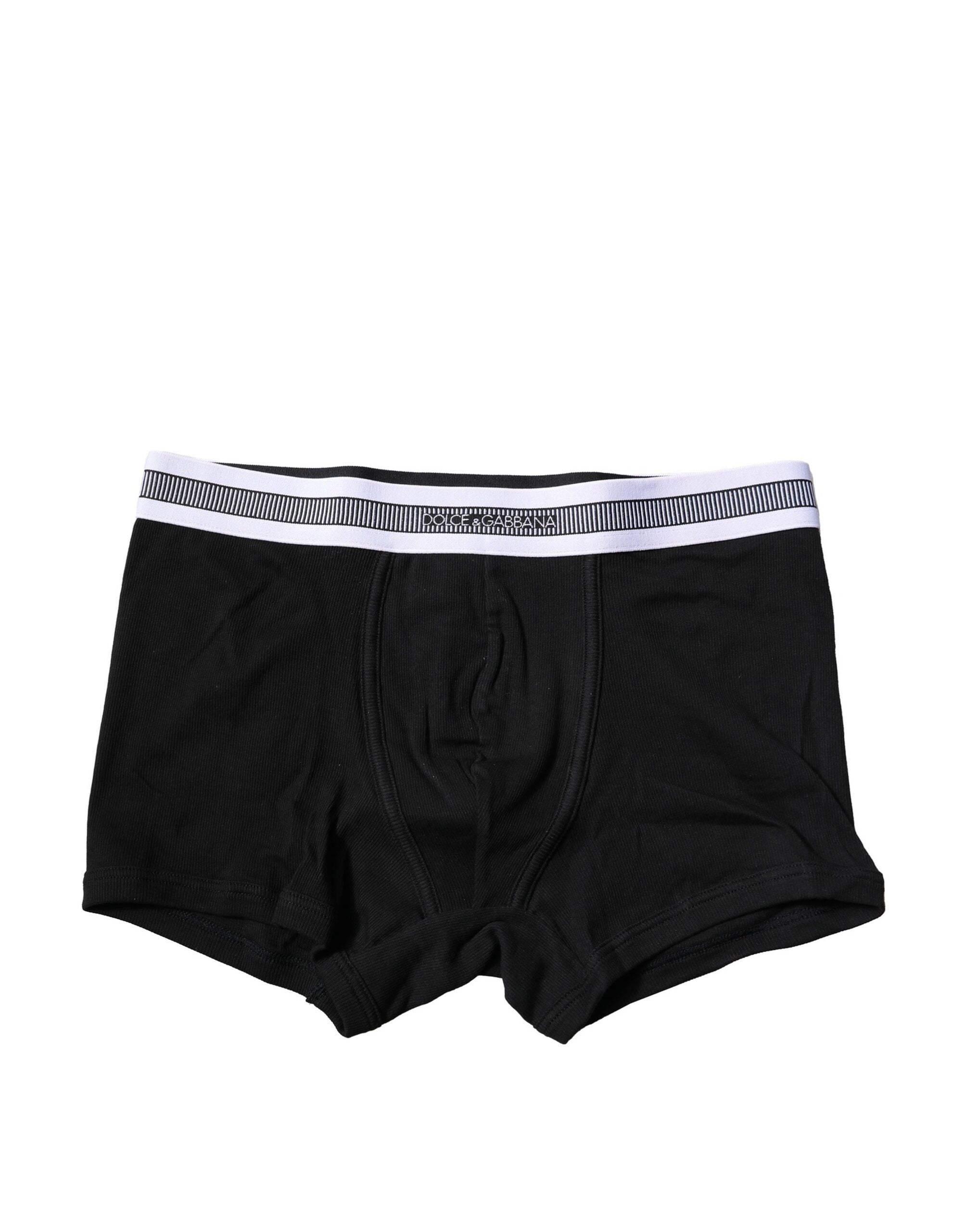 Dolce & Gabbana Black Cotton Stretch Regular Boxer Underwear
