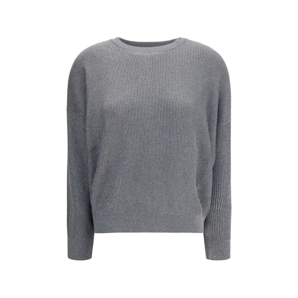 Brunello Cucinelli Gray Cotton Sweatshirt - Luxe Nova