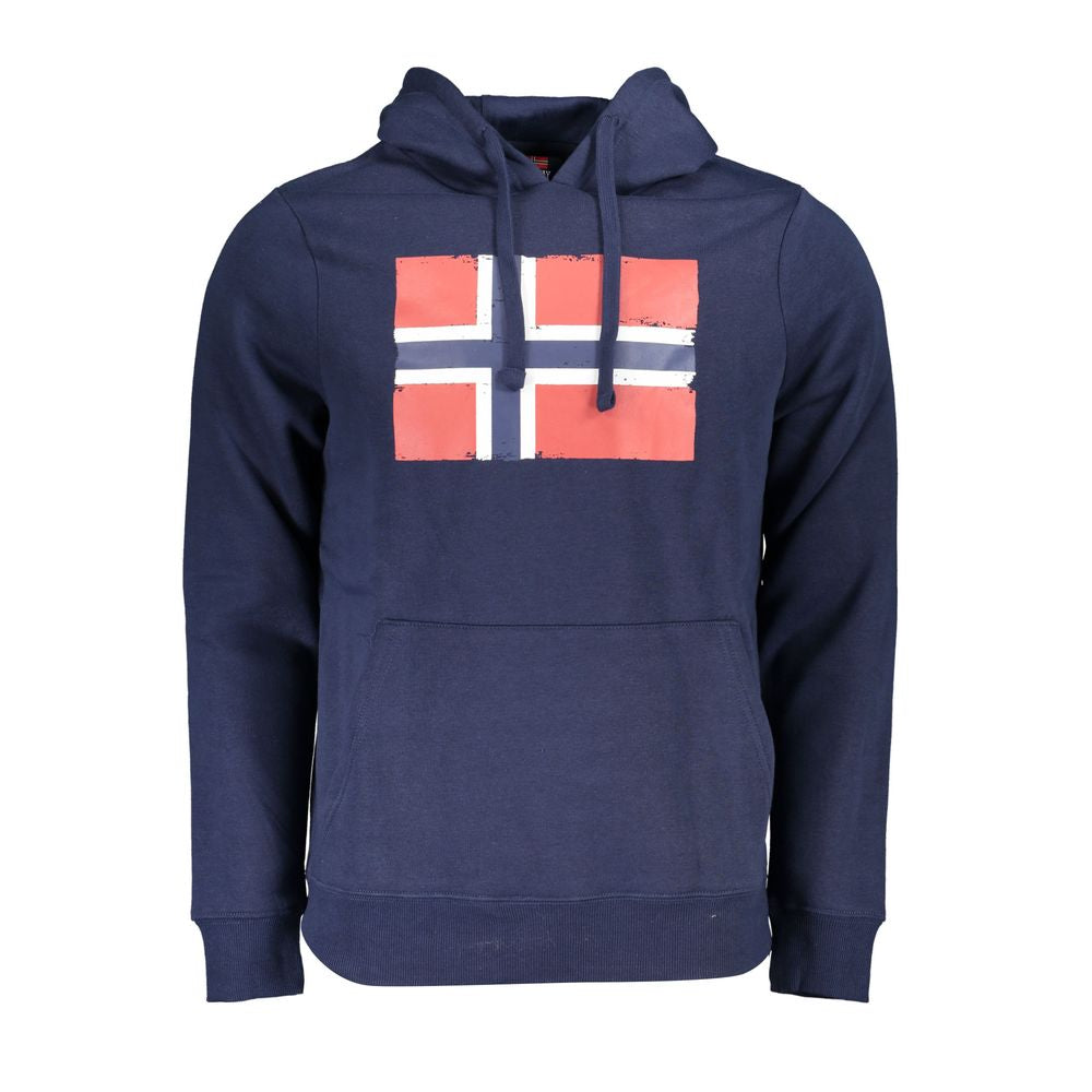 Norway 1963 Blue Cotton Men's Sweatshirt with Hood - Luxe Nova