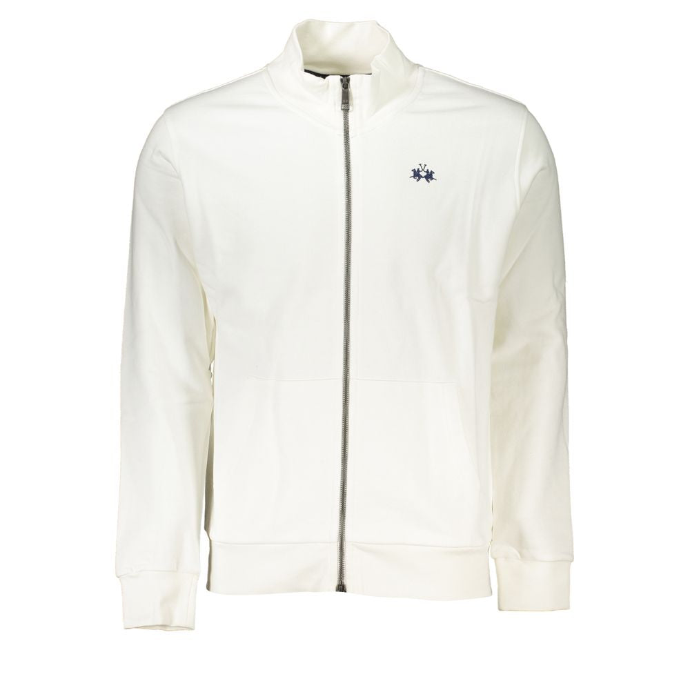 La Martina Bianco Cotton Men Sweatshirt - Luxe Nova