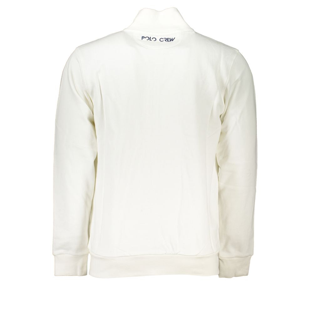 La Martina Bianco Cotton Men Sweatshirt - Luxe Nova