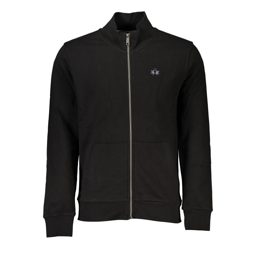 La Martina Black Cotton Men Sweatshirt - Luxe Nova