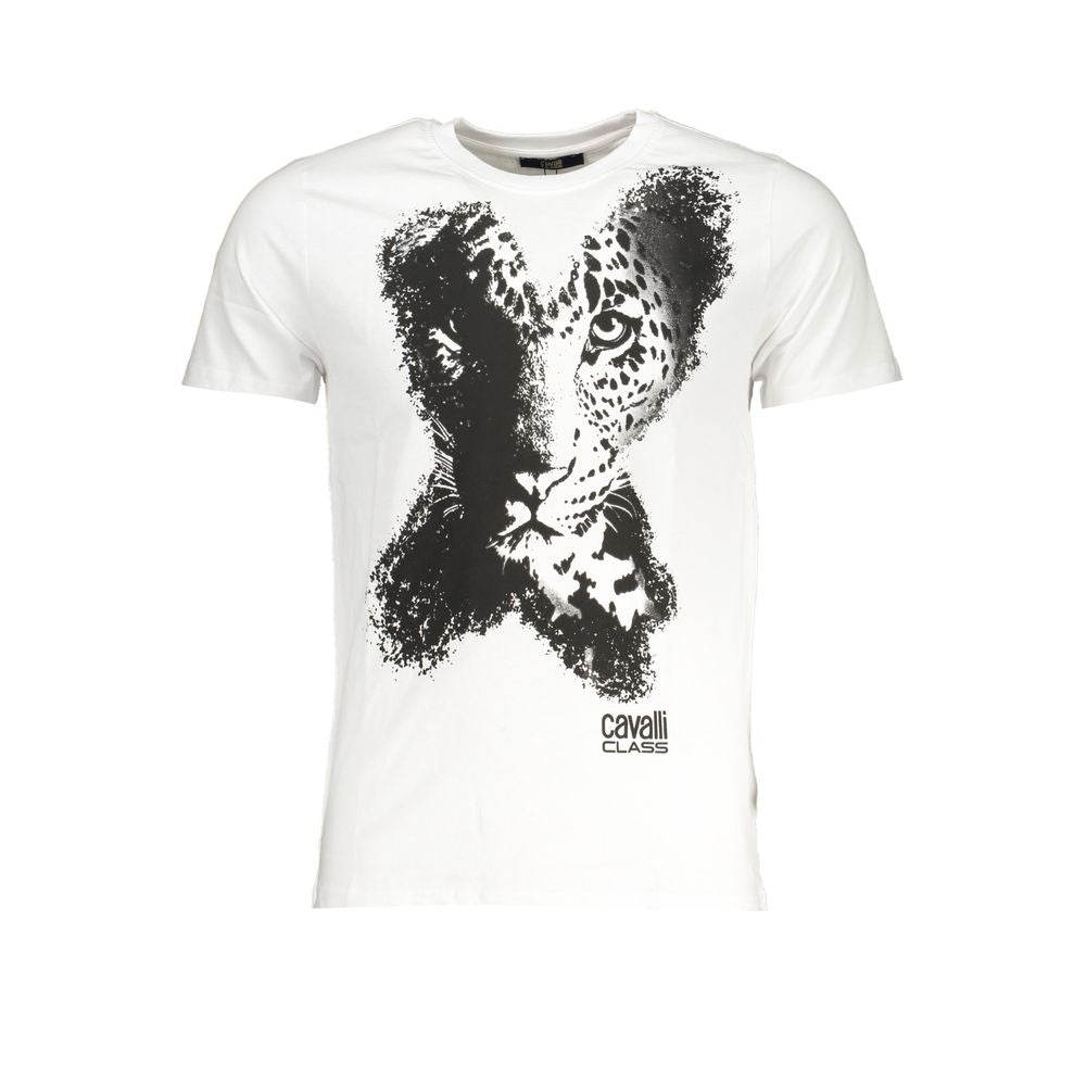 Cavalli Class White Cotton Men's T-Shirt - Luxe Nova