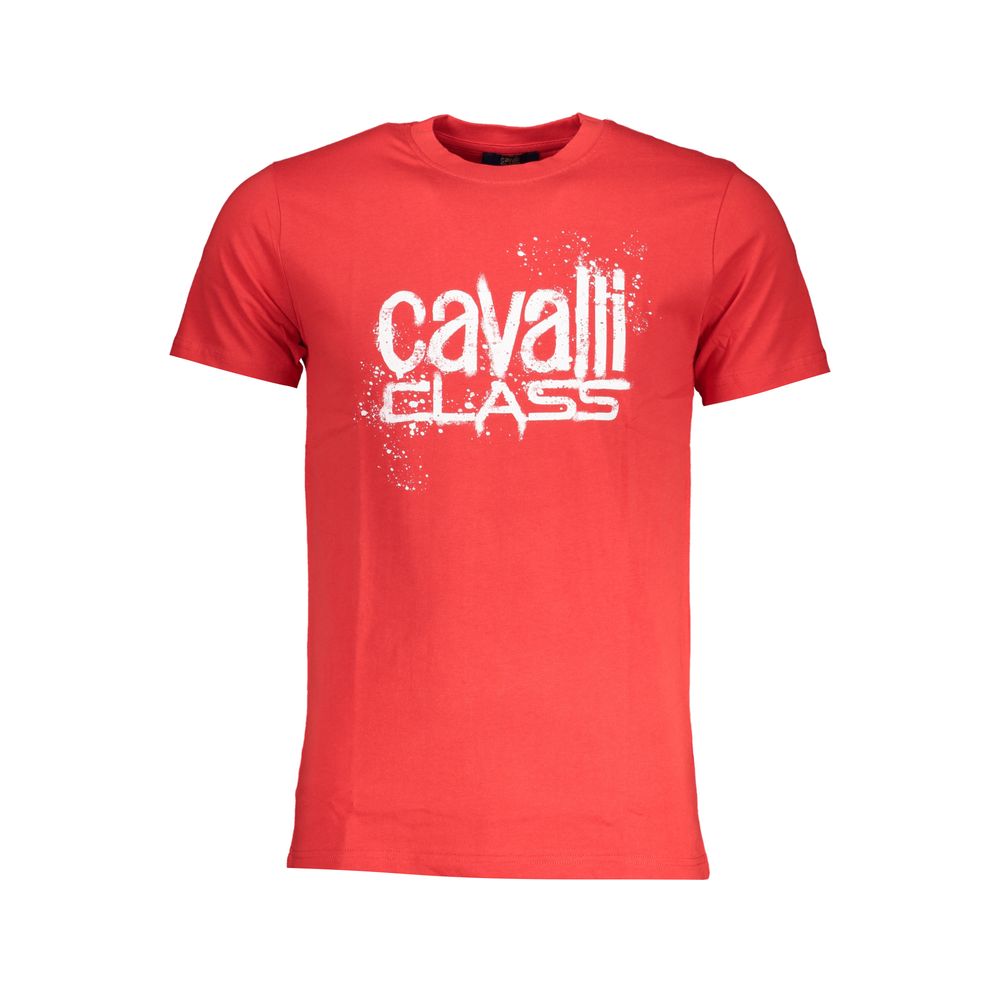 Cavalli Class Rosso Cotton Mens T-Shirt - Luxe Nova
