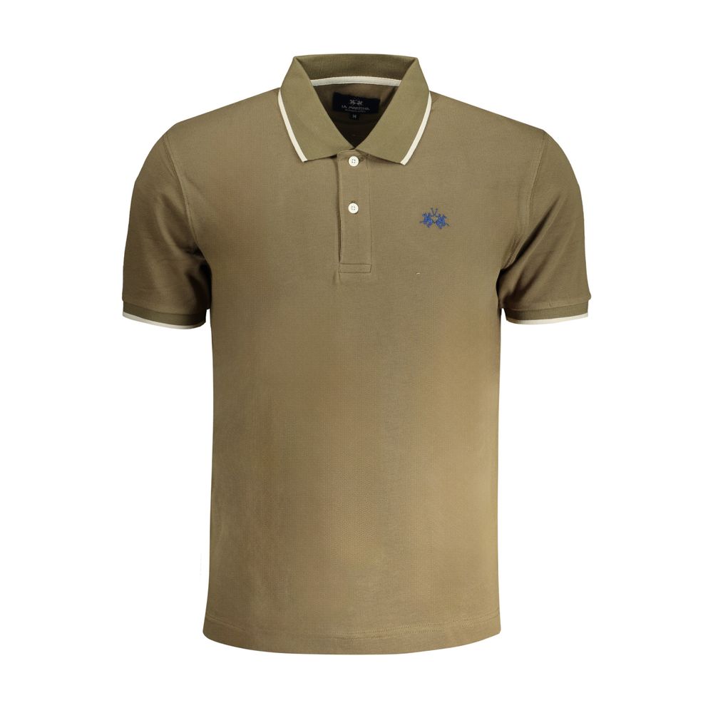 La Martina Verde Cotton Men Polo Shirt - Luxe Nova