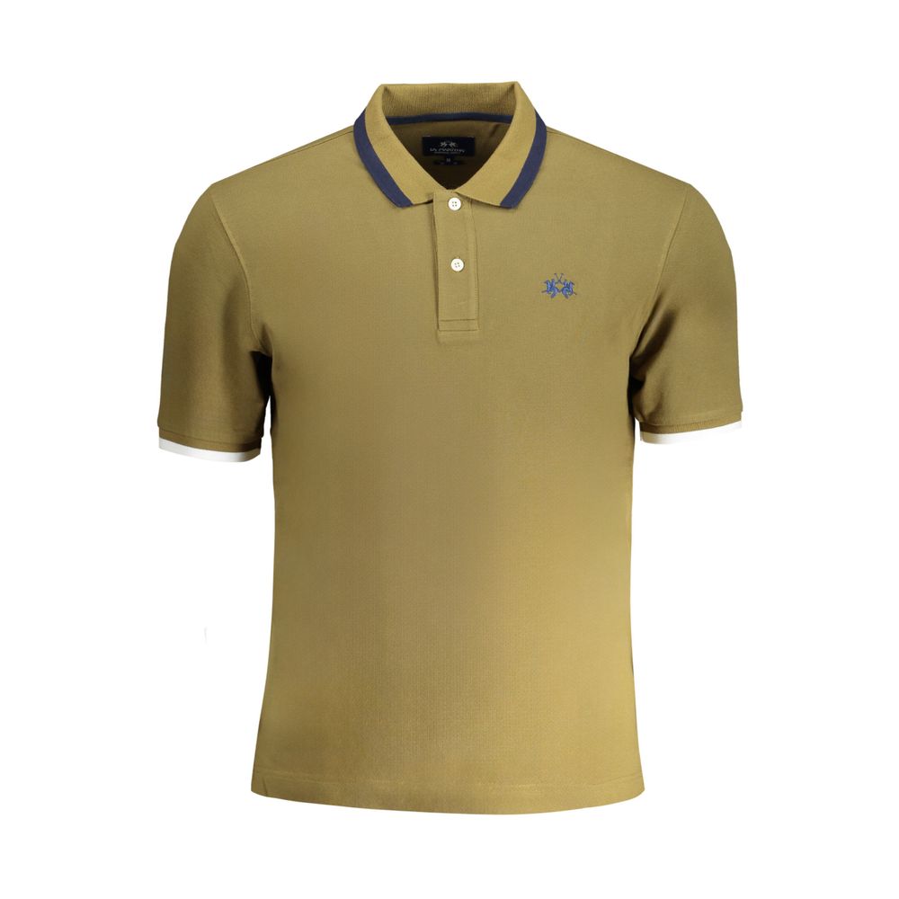 La Martina Verde Cotton Men Polo Shirt - Luxe Nova