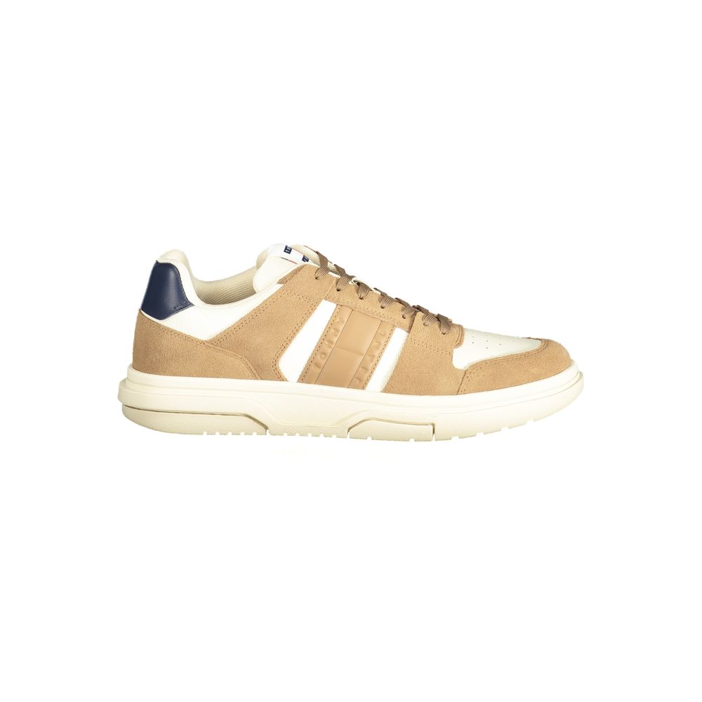 Tommy Hilfiger Beige Leather Men Sneaker - Luxe Nova