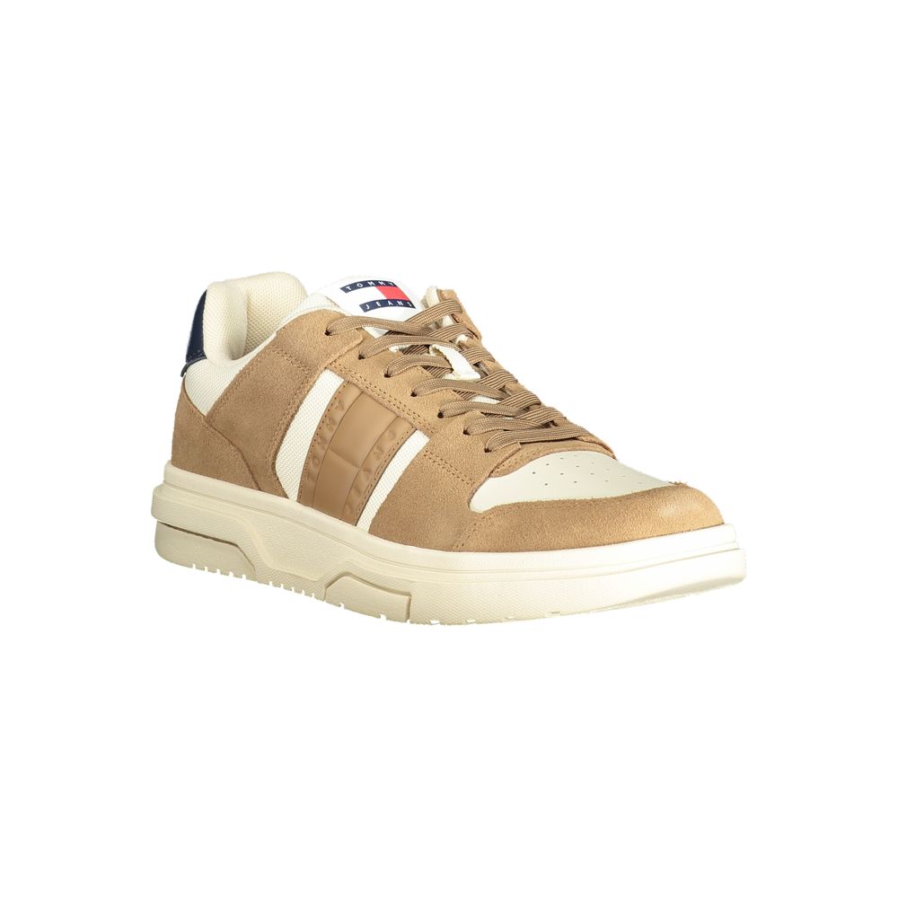 Tommy Hilfiger Beige Leather Men Sneaker - Luxe Nova
