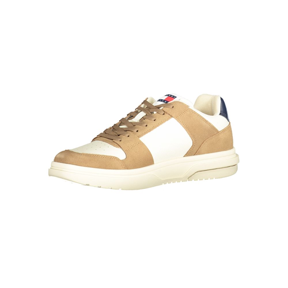 Tommy Hilfiger Beige Leather Men Sneaker - Luxe Nova