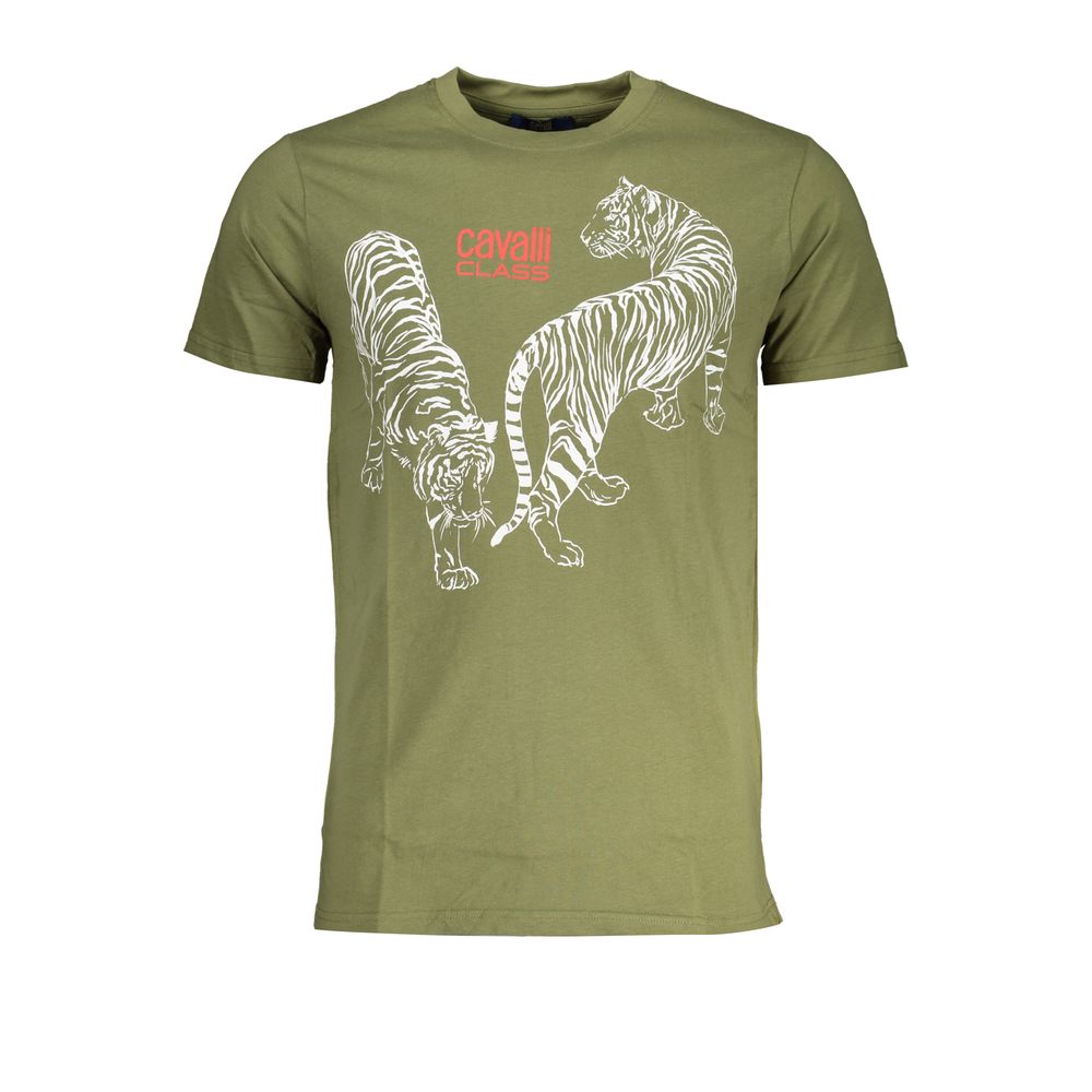 Cavalli Class Verde Cotton Men T-Shirt - Luxe Nova