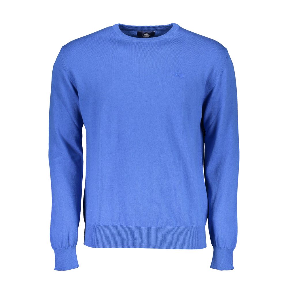 La Martina Blue Cotton Men's Knitwear Shirt - Luxe Nova