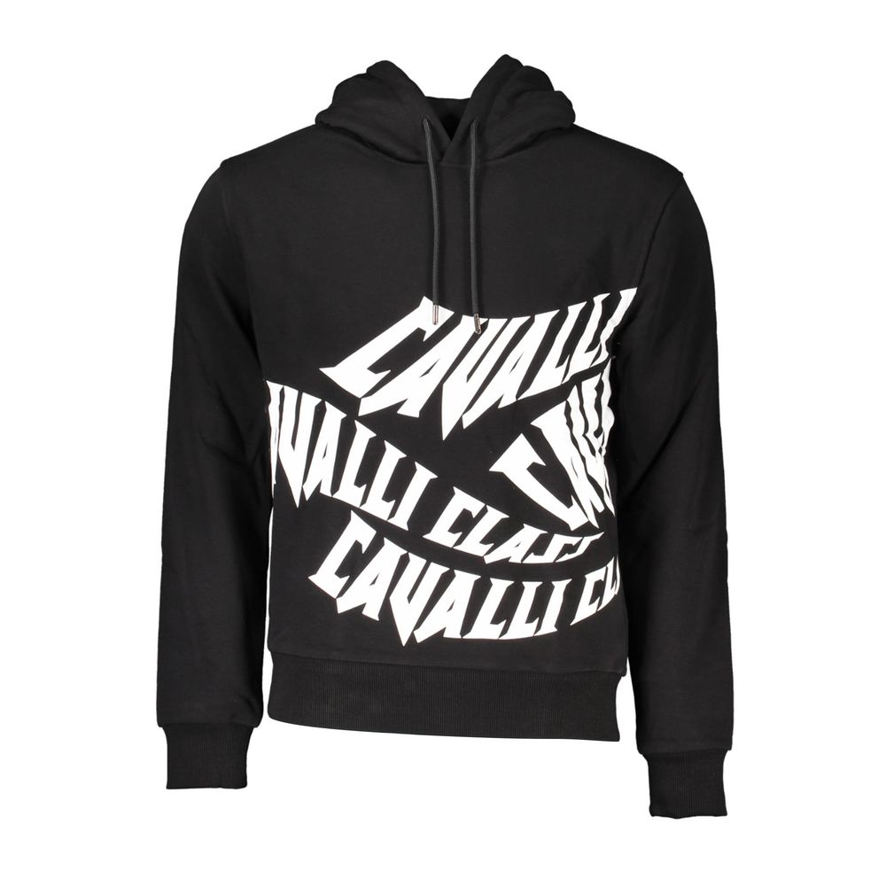 Cavalli Class Black Cotton Men's Sweatshirt - Luxe Nova