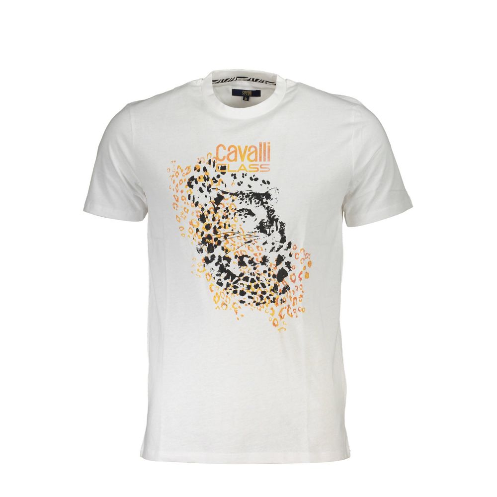 Cavalli Class White Cotton Men's T-Shirt - Luxe Nova
