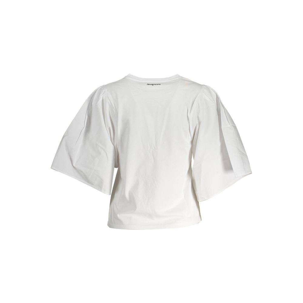 Desigual White Cotton Women Top - Luxe Nova