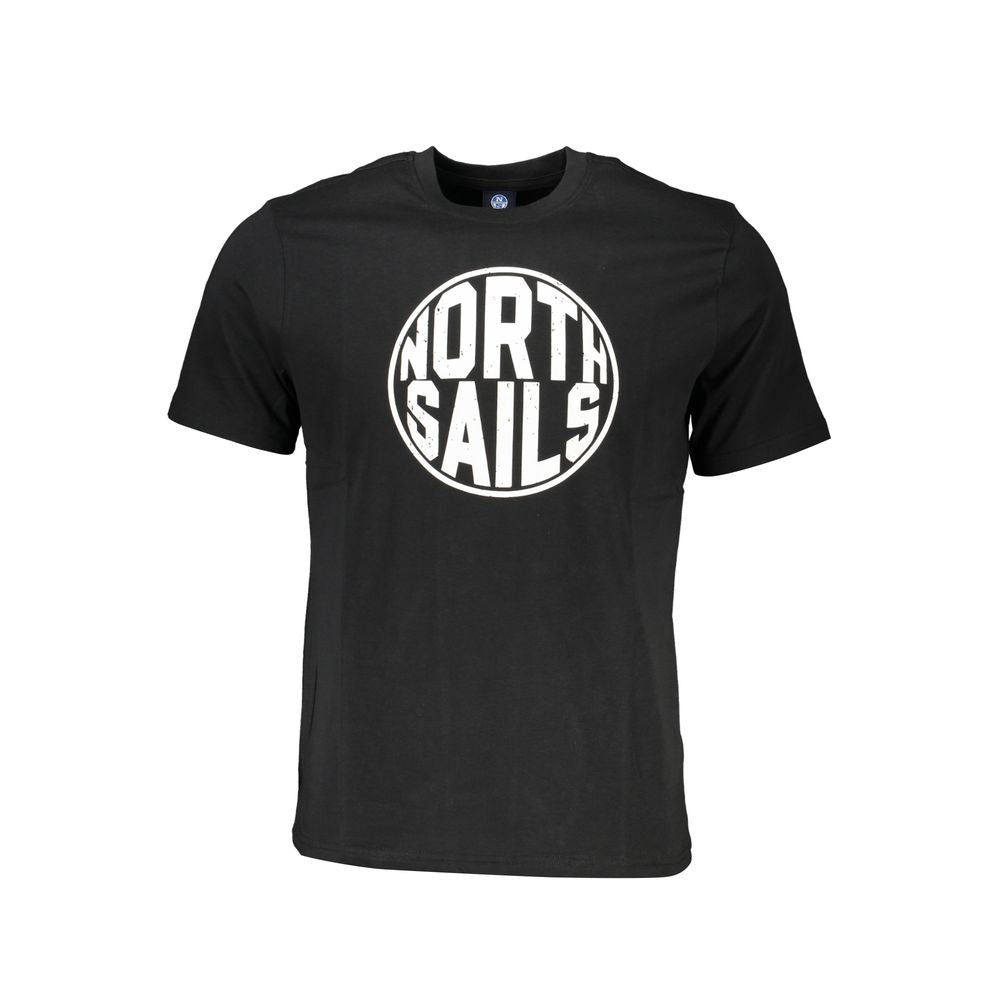 North Sails Black Cotton Men T-Shirt - Luxe Nova