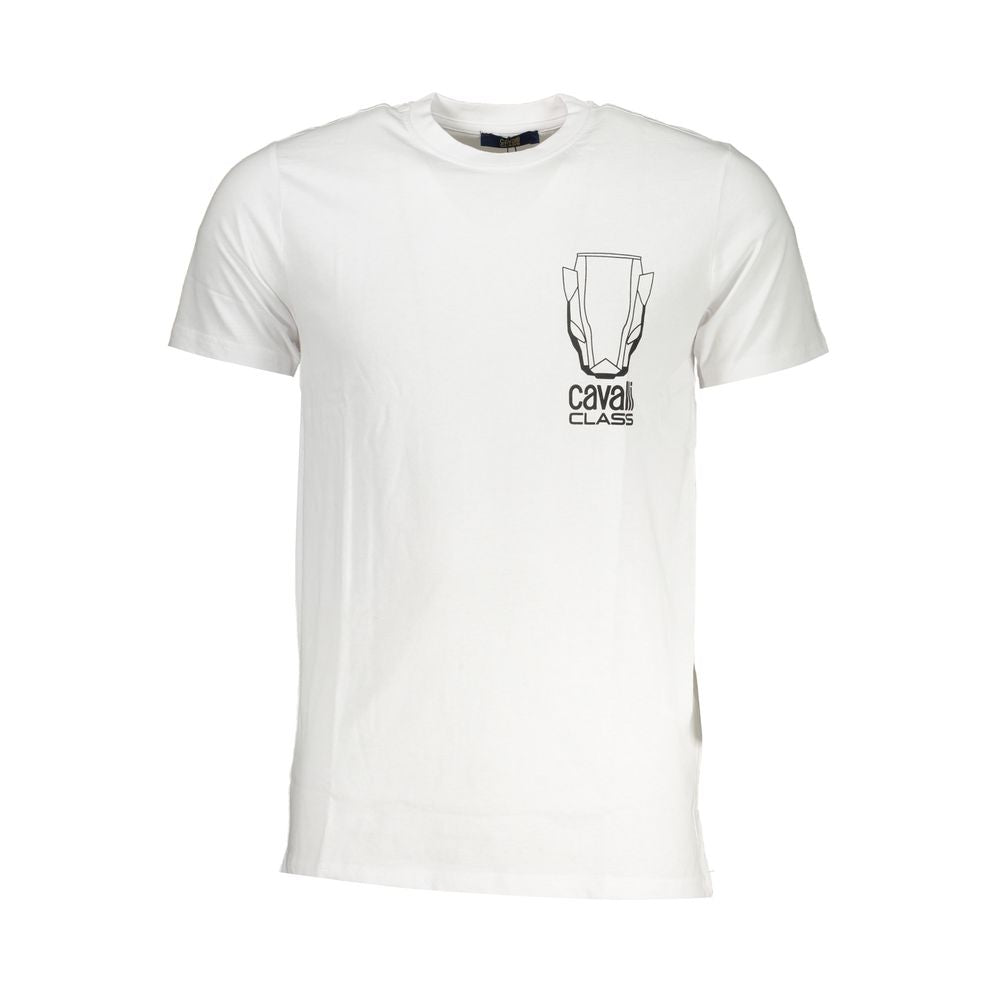 Cavalli Class Bianco Cotton Men T-Shirt - Luxe Nova