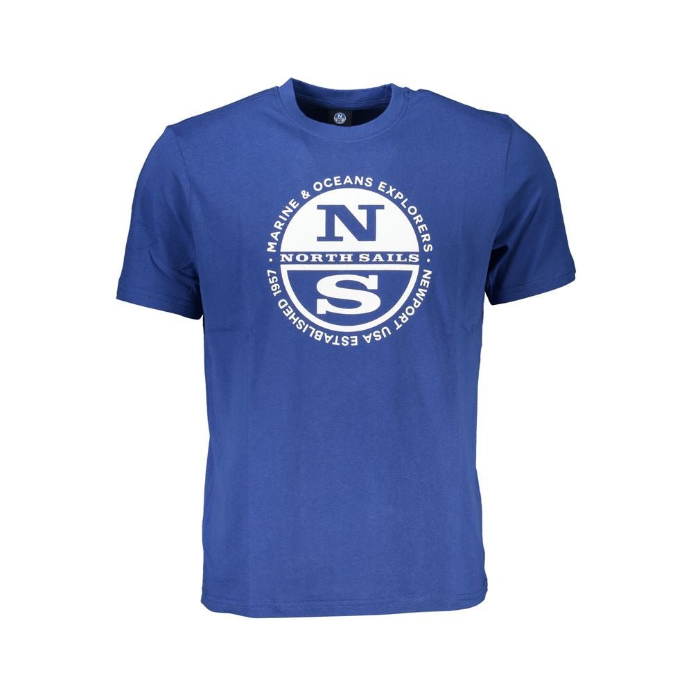 North Sails Blue Cotton Men T-Shirt - Luxe Nova