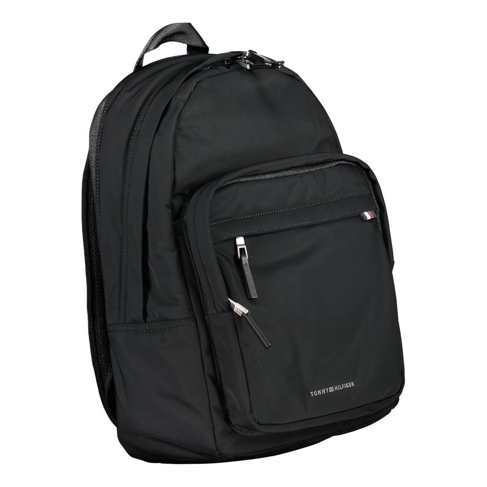 Tommy Hilfiger Black Polyester Men Backpack - Luxe Nova